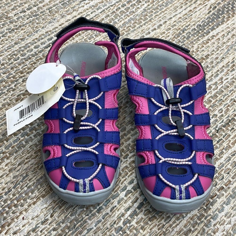 Khombu Girls Blue and Pink Closed-Toe Sandals
